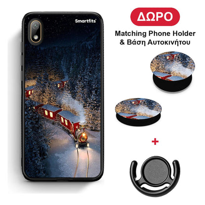 Xmas Train - Huawei Y5 2019 θήκη + Δώρο Phone Holder & Βάση Αυτοκινήτου
