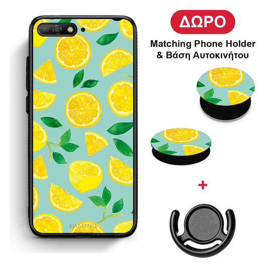 Lemons - Huawei Y6 2018 / Honor 7A θήκη + Δώρο Phone Holder & Βάση Αυτοκινήτου