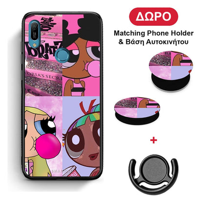 Bubble Girls - Huawei Y6 2019 θήκη + Δώρο Phone Holder & Βάση Αυτοκινήτου