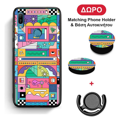 Bubbles Soap - Huawei Y6 2019 θήκη + Δώρο Phone Holder & Βάση Αυτοκινήτου