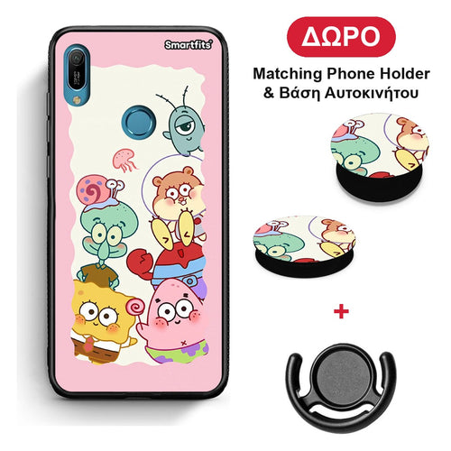 Cute Companion - Huawei Y6 2019 θήκη + Δώρο Phone Holder & Βάση Αυτοκινήτου