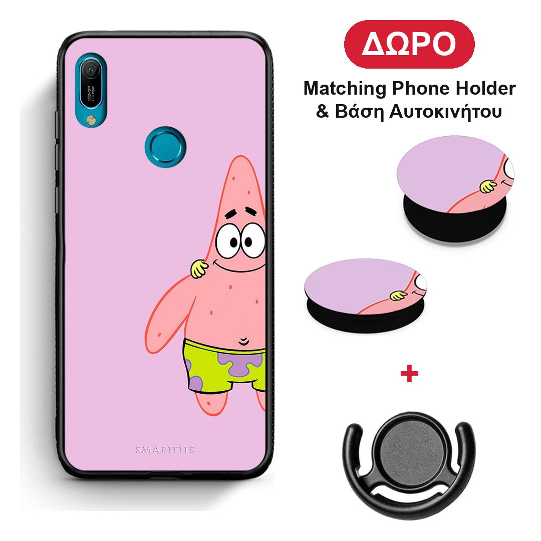 Friends Patrick - Huawei Y6 2019 θήκη + Δώρο Phone Holder & Βάση Αυτοκινήτου