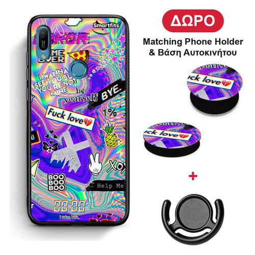 Game Over - Huawei Y6 2019 θήκη + Δώρο Phone Holder & Βάση Αυτοκινήτου