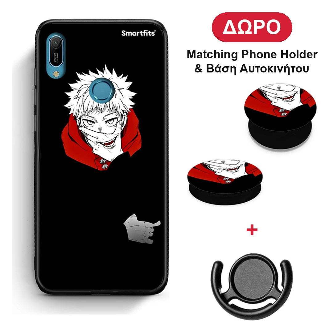 Itadori Anime - Huawei Y6 2019 θήκη + Δώρο Phone Holder & Βάση Αυτοκινήτου