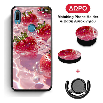 Juicy Strawberries - Huawei Y6 2019 θήκη + Δώρο Phone Holder & Βάση Αυτοκινήτου