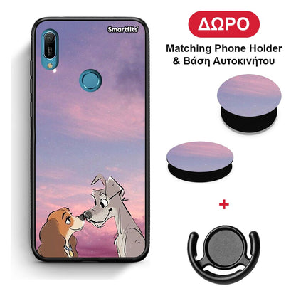 Lady And Tramp - Huawei Y6 2019 θήκη + Δώρο Phone Holder & Βάση Αυτοκινήτου