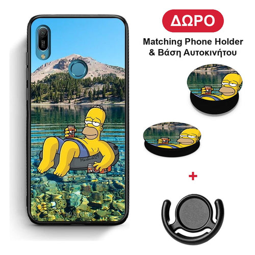 Summer Happiness - Huawei Y6 2019 θήκη + Δώρο Phone Holder & Βάση Αυτοκινήτου