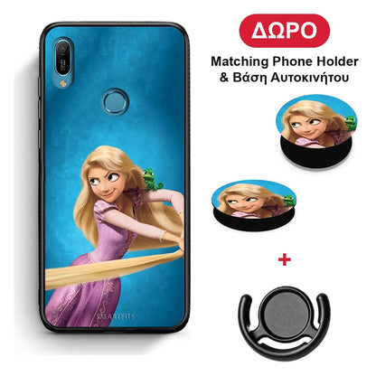 Tangled 2 - Huawei Y6 2019 θήκη + Δώρο Phone Holder & Βάση Αυτοκινήτου