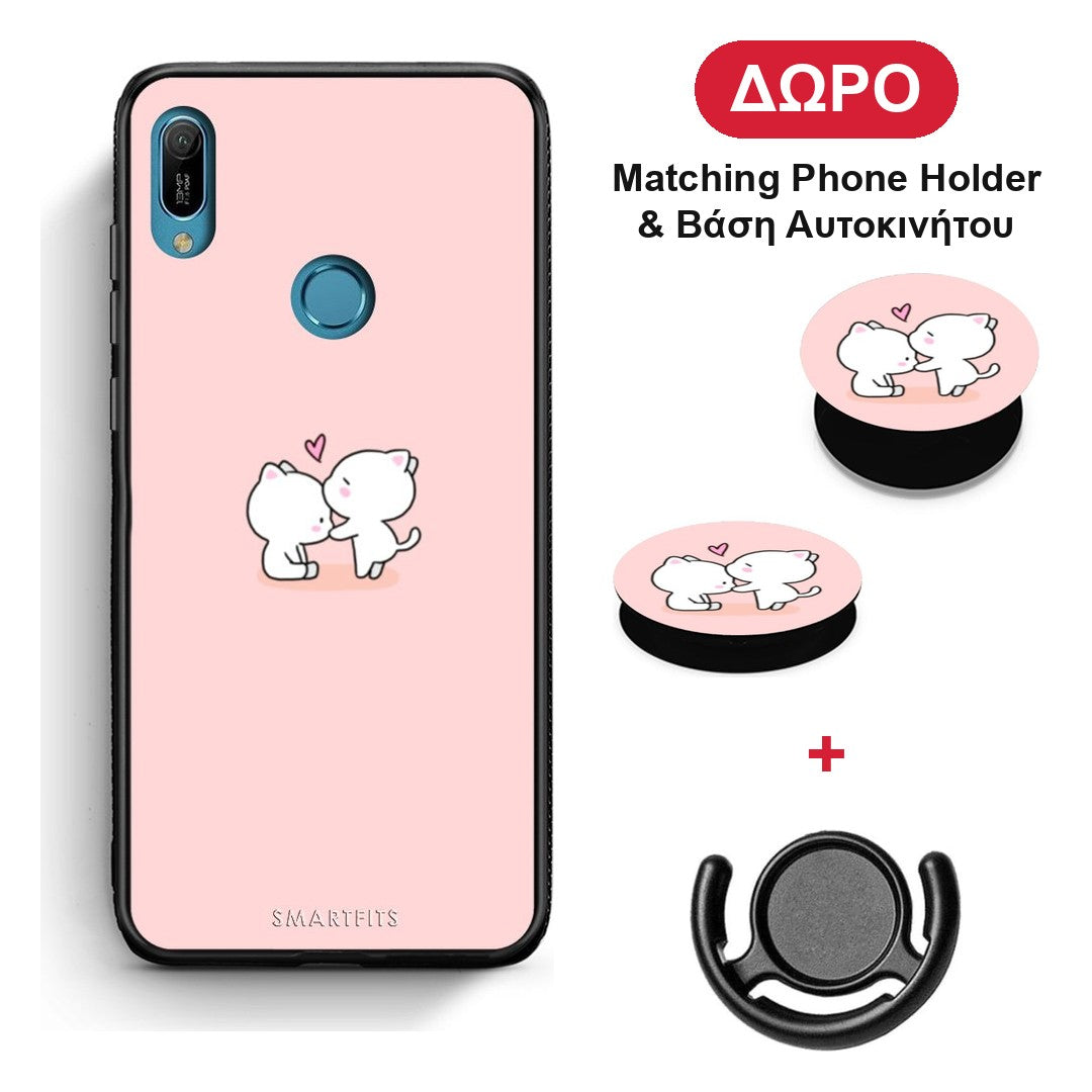 Valentine Love - Huawei Y6 2019 θήκη + Δώρο Phone Holder & Βάση Αυτοκινήτου