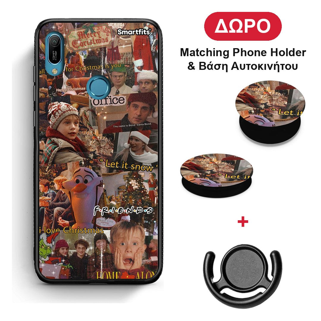 Xmas Wishes - Huawei Y6 2019 θήκη + Δώρο Phone Holder & Βάση Αυτοκινήτου