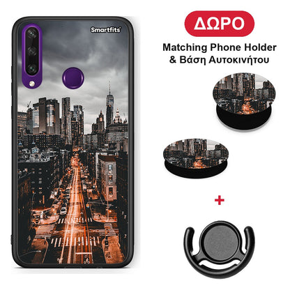 City Lights - Huawei Y6p θήκη + Δώρο Phone Holder & Βάση Αυτοκινήτου