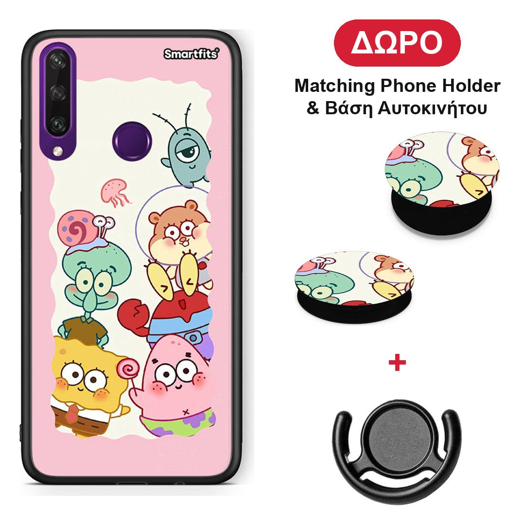 Cute Companion - Huawei Y6p θήκη + Δώρο Phone Holder & Βάση Αυτοκινήτου