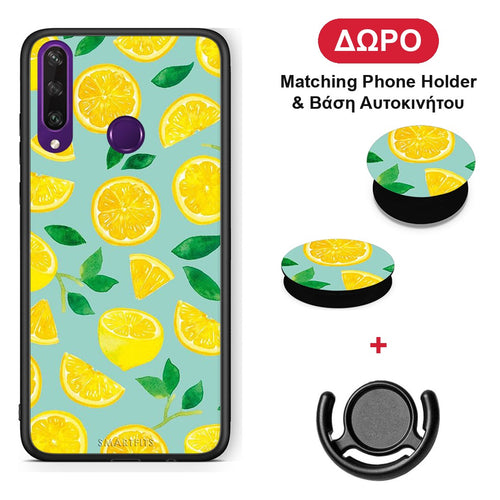 Lemons - Huawei Y6p θήκη + Δώρο Phone Holder & Βάση Αυτοκινήτου