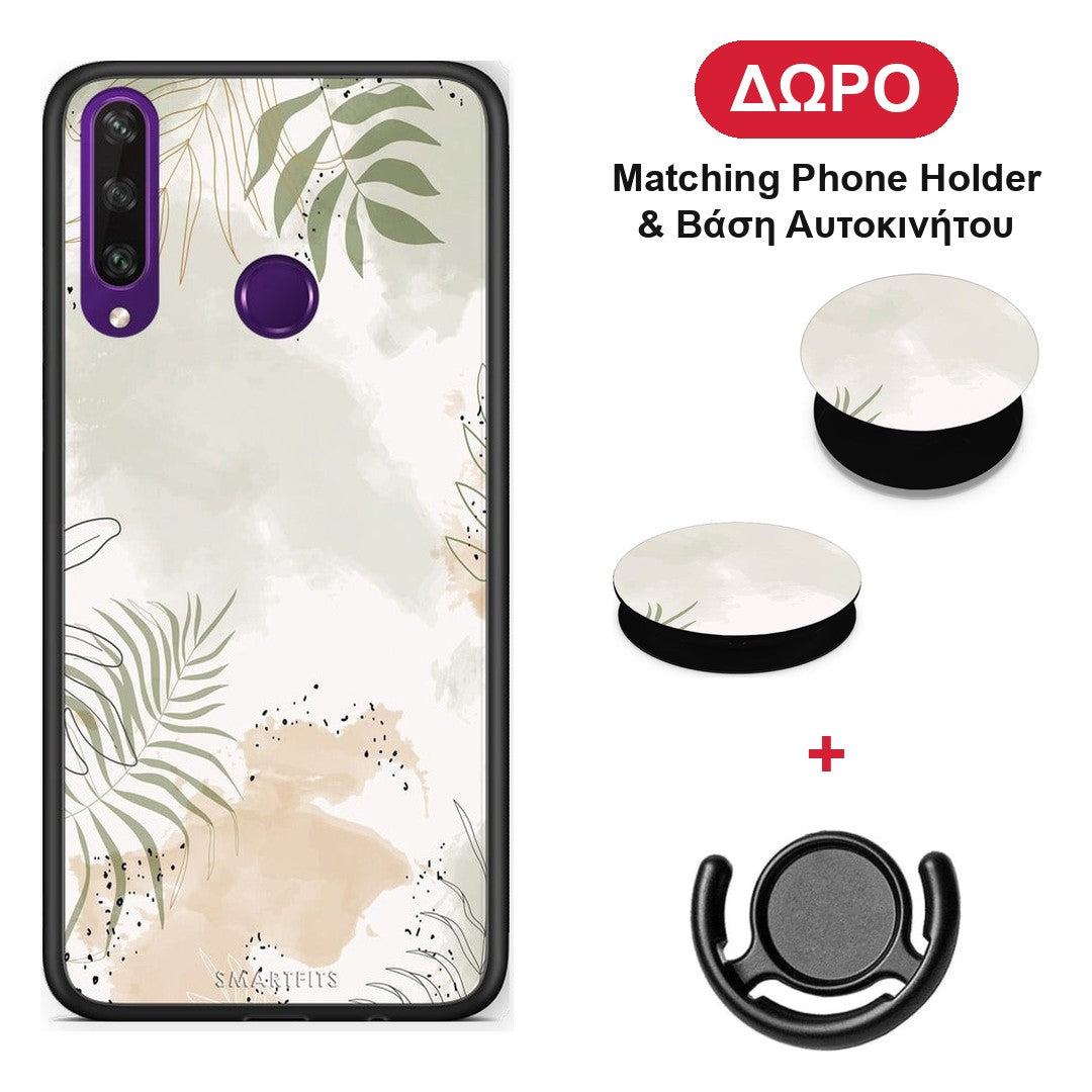 Nude Plants - Huawei Y6p θήκη + Δώρο Phone Holder & Βάση Αυτοκινήτου