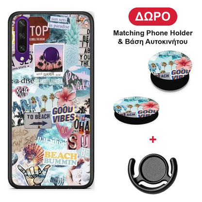 Summer Vibes - Huawei Y6p θήκη + Δώρο Phone Holder & Βάση Αυτοκινήτου