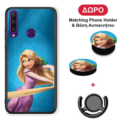 Tangled 2 - Huawei Y6p θήκη + Δώρο Phone Holder & Βάση Αυτοκινήτου
