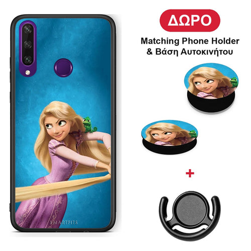 Tangled 2 - Huawei Y6p θήκη + Δώρο Phone Holder & Βάση Αυτοκινήτου