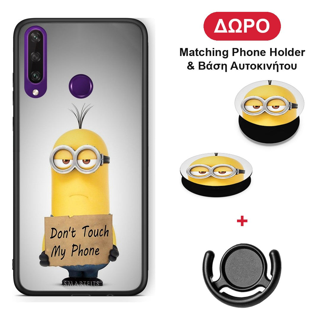 Text Minion - Huawei Y6p θήκη + Δώρο Phone Holder & Βάση Αυτοκινήτου