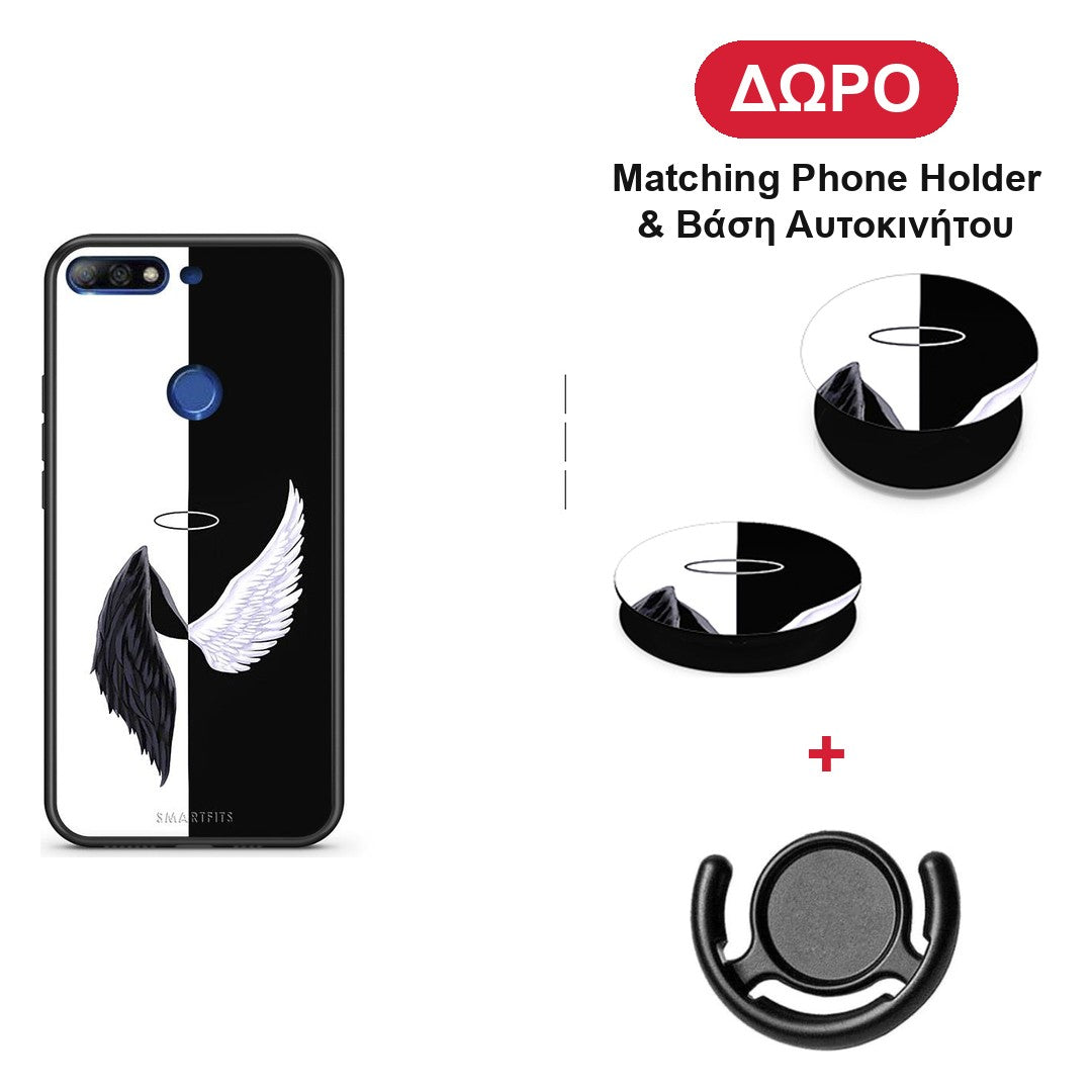 Angels Demons - Huawei Y7 2018 / Prime Y7 2018 / Honor 7C θήκη + Δώρο Phone Holder & Βάση Αυτοκινήτου