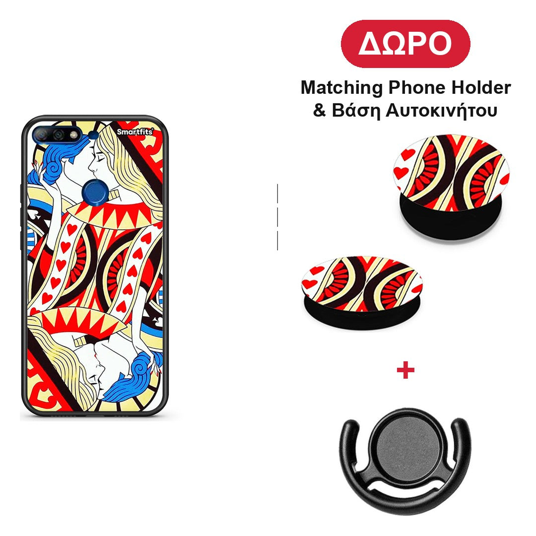 Card Love - Huawei Y7 2018 / Prime Y7 2018 / Honor 7C θήκη + Δώρο Phone Holder & Βάση Αυτοκινήτου
