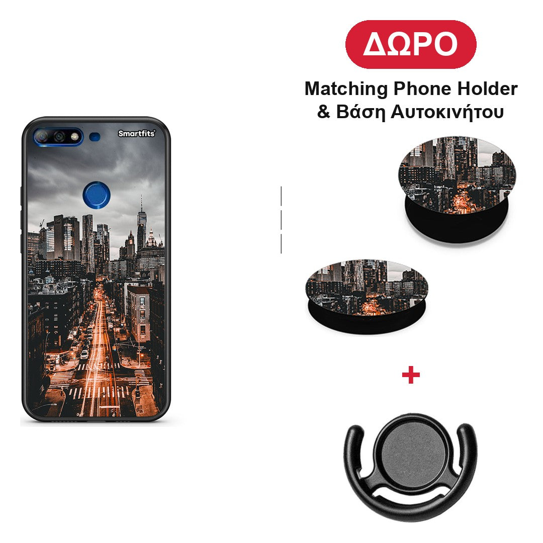 City Lights - Huawei Y7 2018 / Prime Y7 2018 / Honor 7C θήκη + Δώρο Phone Holder & Βάση Αυτοκινήτου