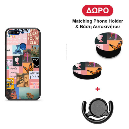 Collage Bitchin - Huawei Y7 2018 / Prime Y7 2018 / Honor 7C θήκη + Δώρο Phone Holder & Βάση Αυτοκινήτου