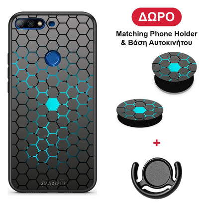 Geometric Hexagonal - Huawei Y7 2018 / Prime Y7 2018 / Honor 7C θήκη + Δώρο Phone Holder & Βάση Αυτοκινήτου