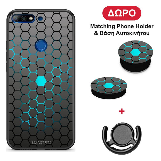 Geometric Hexagonal - Huawei Y7 2018 / Prime Y7 2018 / Honor 7C θήκη + Δώρο Phone Holder & Βάση Αυτοκινήτου