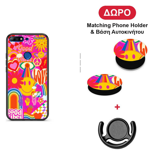 Hippie Love - Huawei Y7 2018 / Prime Y7 2018 / Honor 7C θήκη + Δώρο Phone Holder & Βάση Αυτοκινήτου