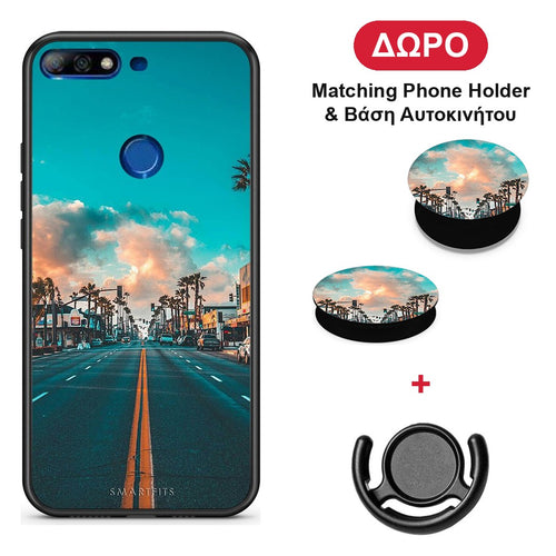 Landscape City - Huawei Y7 2018 / Prime Y7 2018 / Honor 7C θήκη + Δώρο Phone Holder & Βάση Αυτοκινήτου