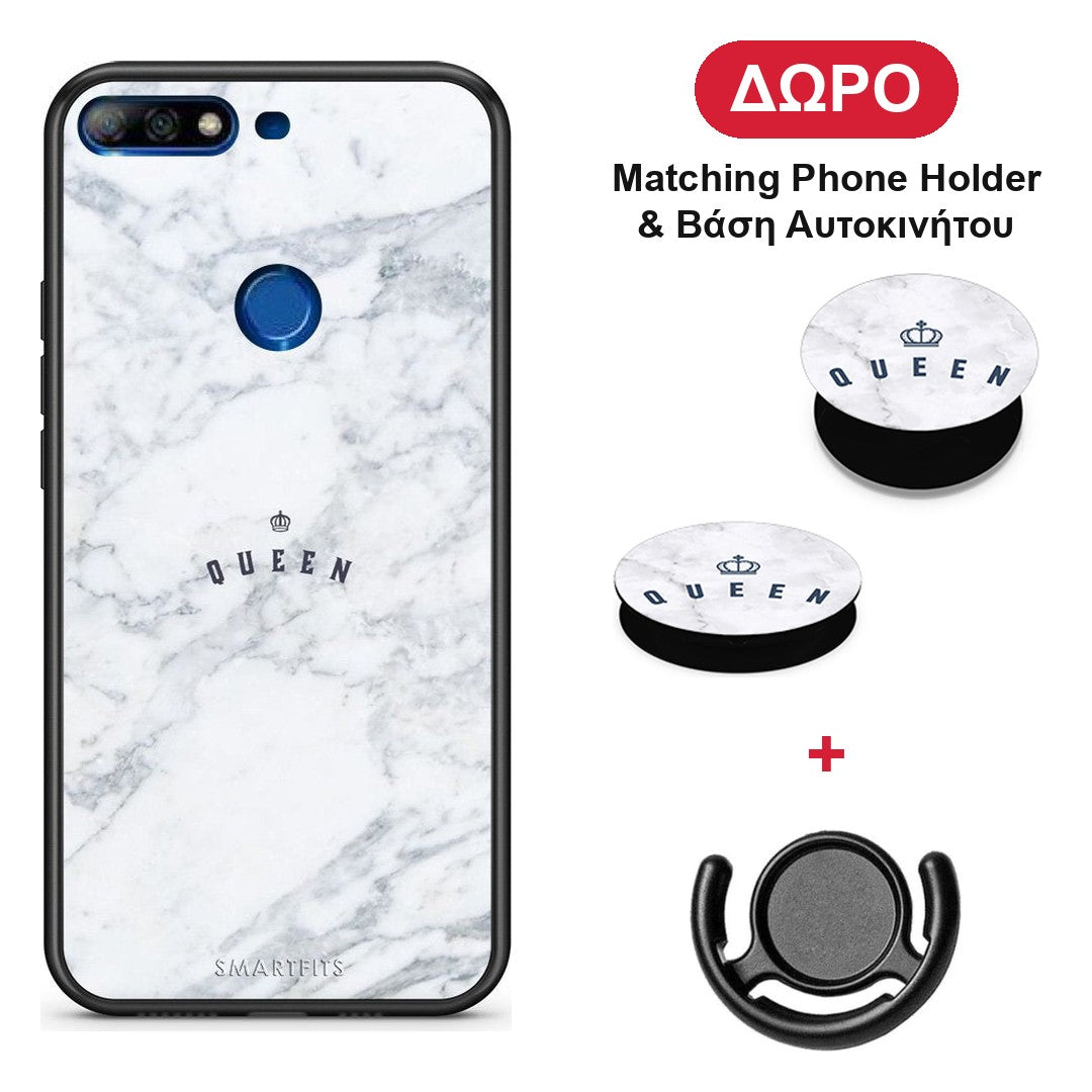 Marble Queen - Huawei Y7 2018 / Prime Y7 2018 / Honor 7C θήκη + Δώρο Phone Holder & Βάση Αυτοκινήτου