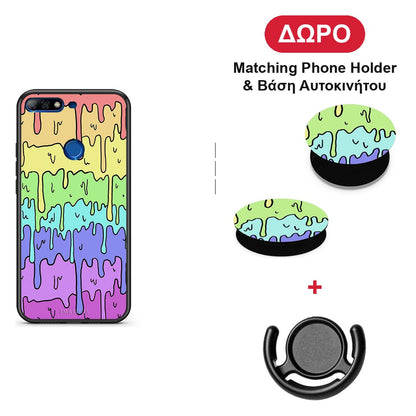 Melting Rainbow - Huawei Y7 2018 / Prime Y7 2018 / Honor 7C θήκη + Δώρο Phone Holder & Βάση Αυτοκινήτου