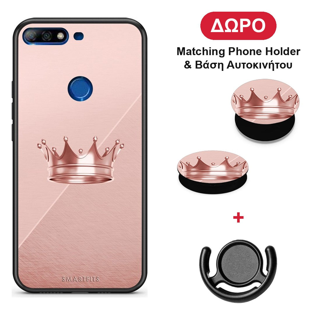 Minimal Crown - Huawei Y7 2018 / Prime Y7 2018 / Honor 7C θήκη + Δώρο Phone Holder & Βάση Αυτοκινήτου