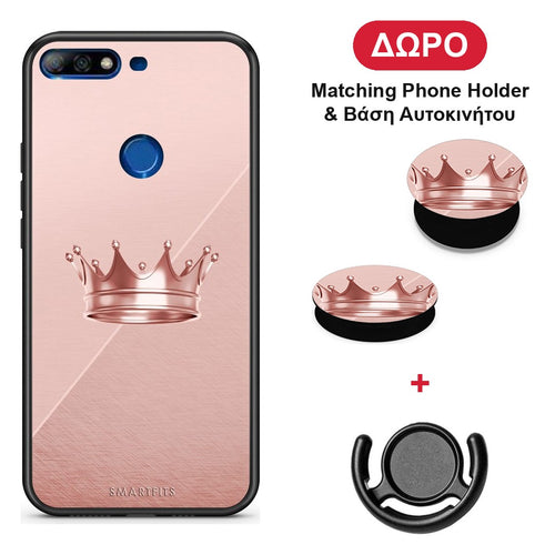 Minimal Crown - Huawei Y7 2018 / Prime Y7 2018 / Honor 7C θήκη + Δώρο Phone Holder & Βάση Αυτοκινήτου
