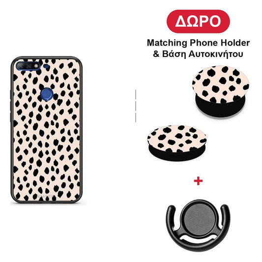New Polka Dots - Huawei Y7 2018 / Prime Y7 2018 / Honor 7C θήκη + Δώρο Phone Holder & Βάση Αυτοκινήτου