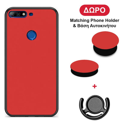 Poppy Red - Huawei Y7 2018 / Prime Y7 2018 / Honor 7C θήκη + Δώρο Phone Holder & Βάση Αυτοκινήτου