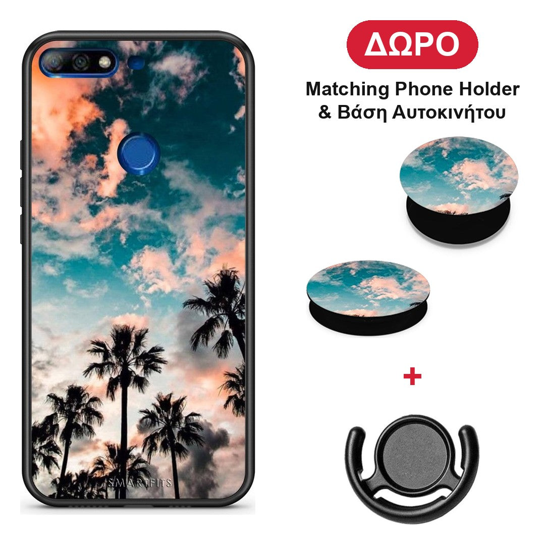 Summer Sky - Huawei Y7 2018 / Prime Y7 2018 / Honor 7C θήκη + Δώρο Phone Holder & Βάση Αυτοκινήτου