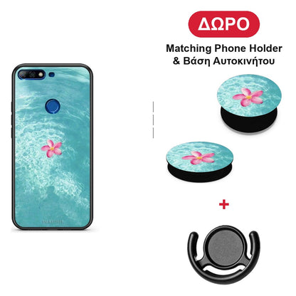 Water Flower - Huawei Y7 2018 / Prime Y7 2018 / Honor 7C θήκη + Δώρο Phone Holder & Βάση Αυτοκινήτου