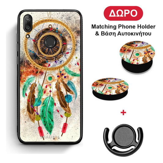 Boho DreamCatcher - Huawei Y7 2019 / Y7 Prime 2019 θήκη + Δώρο Phone Holder & Βάση Αυτοκινήτου