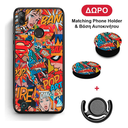 PopArt OMG - Huawei Y7 2019 / Y7 Prime 2019 θήκη + Δώρο Phone Holder & Βάση Αυτοκινήτου