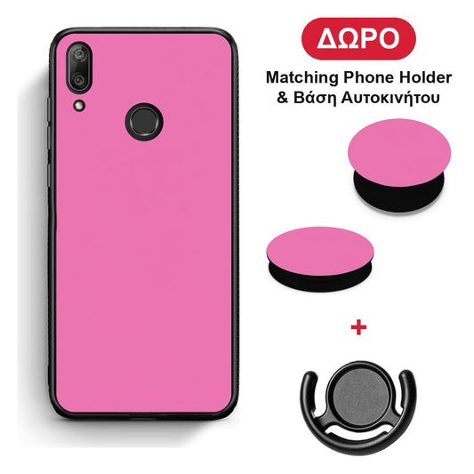 Rose Pink - Huawei Y7 2019 / Y7 Prime 2019 θήκη + Δώρο Phone Holder & Βάση Αυτοκινήτου