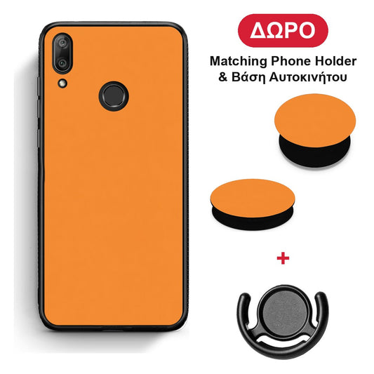 Tangerine Orange - Huawei Y7 2019 / Y7 Prime 2019 θήκη + Δώρο Phone Holder & Βάση Αυτοκινήτου