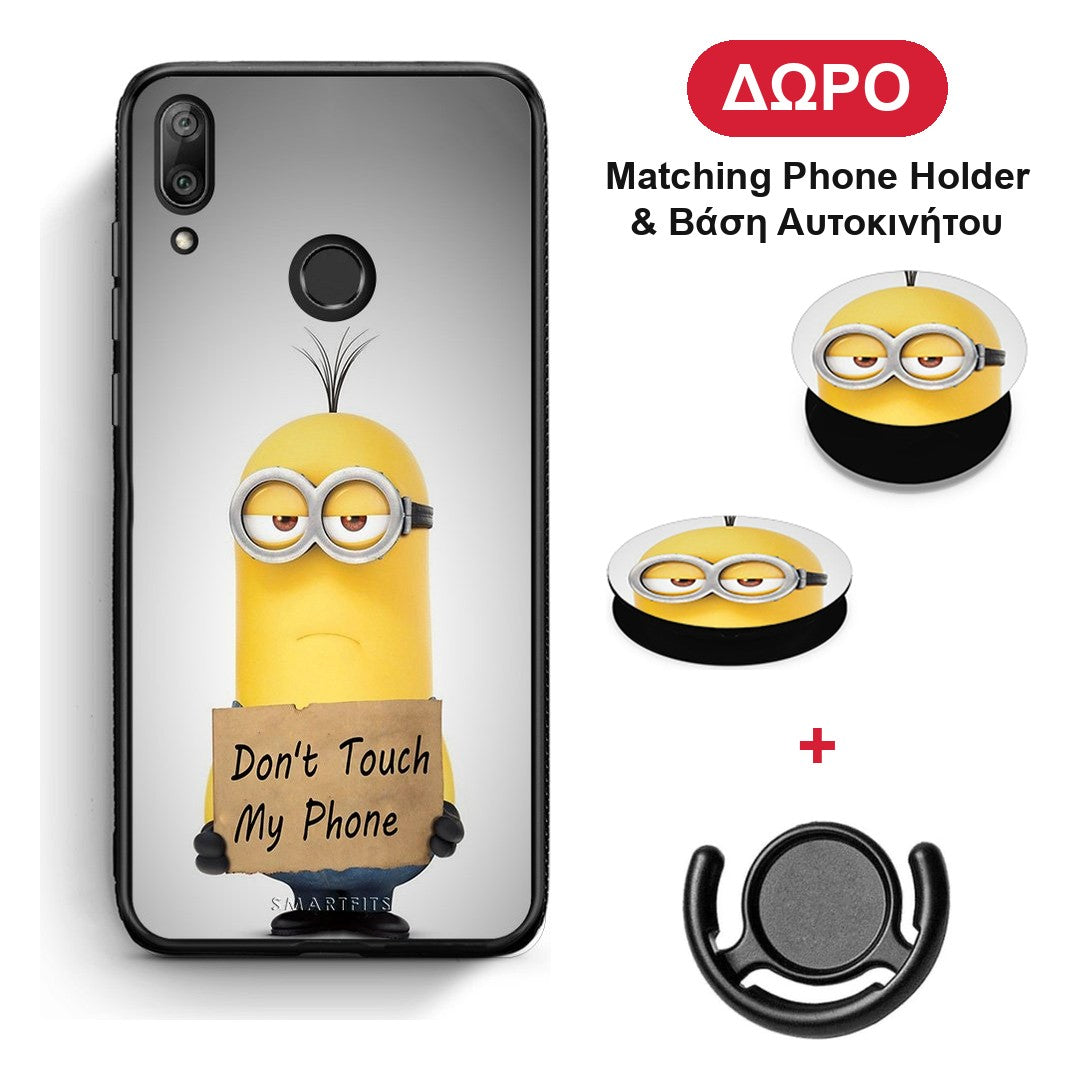 Text Minion - Huawei Y7 2019 / Y7 Prime 2019 θήκη + Δώρο Phone Holder & Βάση Αυτοκινήτου