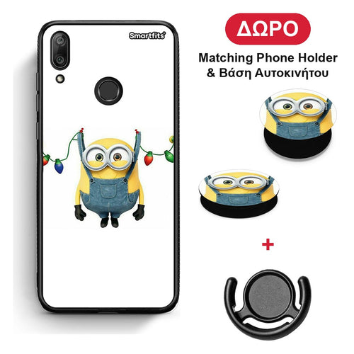 Xmas Minion Lights - Huawei Y7 2019 / Y7 Prime 2019 θήκη + Δώρο Phone Holder & Βάση Αυτοκινήτου