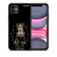 Thumbnail for Θήκη iPhone 11 Anime Girl από τη Smartfits με σχέδιο στο πίσω μέρος και μαύρο περίβλημα | iPhone 11 Anime Girl case with colorful back and black bezels