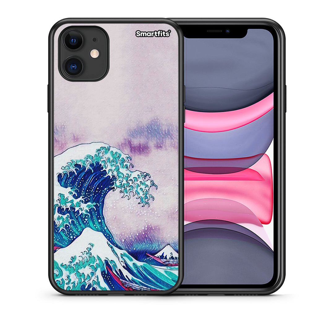 Θήκη iPhone 11 Blue Waves από τη Smartfits με σχέδιο στο πίσω μέρος και μαύρο περίβλημα | iPhone 11 Blue Waves case with colorful back and black bezels