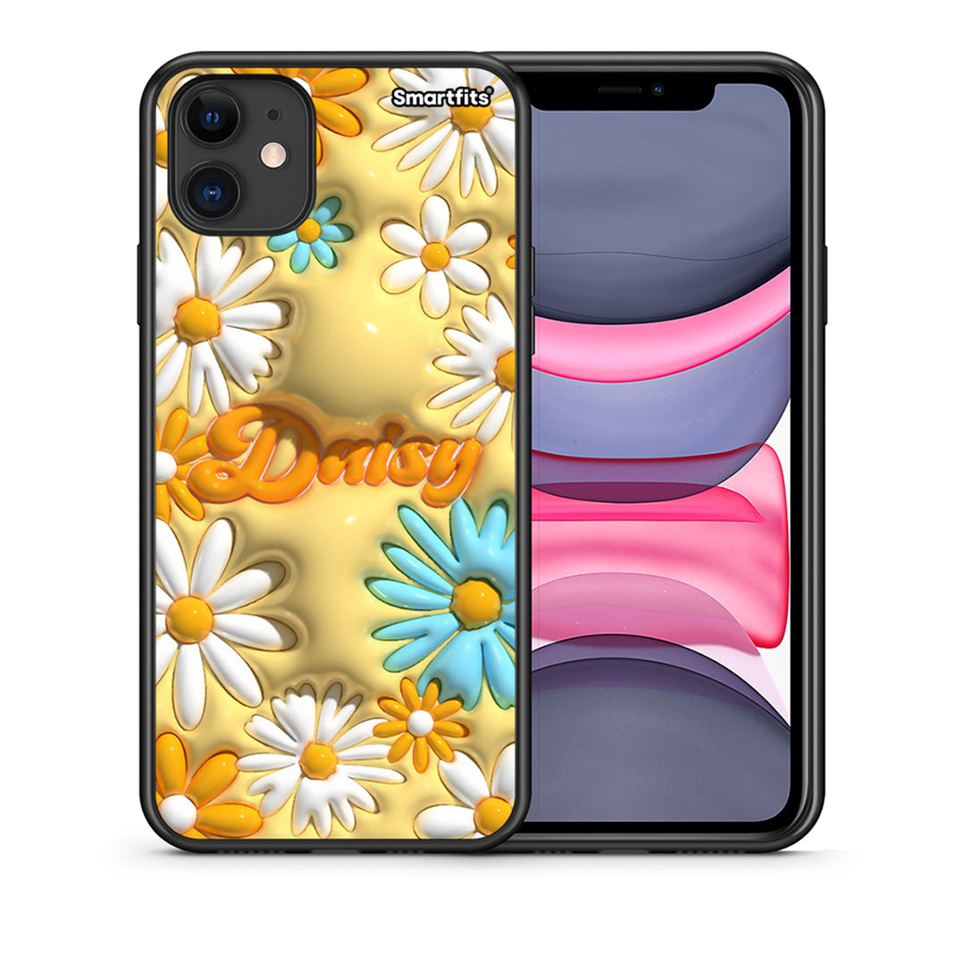 Θήκη iPhone 11 Bubble Daisies από τη Smartfits με σχέδιο στο πίσω μέρος και μαύρο περίβλημα | iPhone 11 Bubble Daisies case with colorful back and black bezels