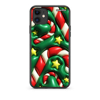 Thumbnail for iPhone 11 Christmas Bubbles Θήκη από τη Smartfits με σχέδιο στο πίσω μέρος και μαύρο περίβλημα | Smartphone case with colorful back and black bezels by Smartfits