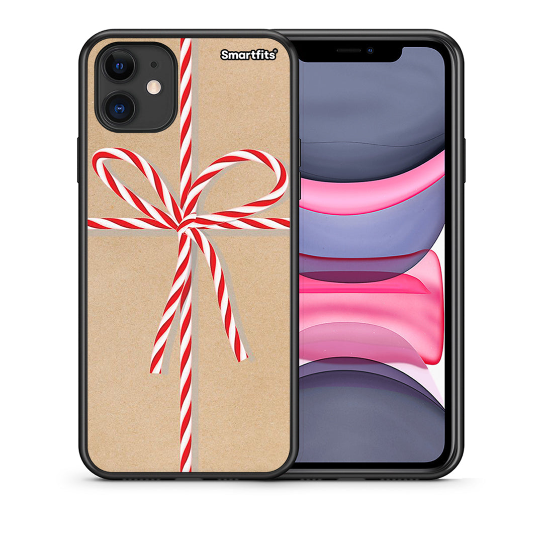 Θήκη iPhone 11 Christmas Gift από τη Smartfits με σχέδιο στο πίσω μέρος και μαύρο περίβλημα | iPhone 11 Christmas Gift case with colorful back and black bezels