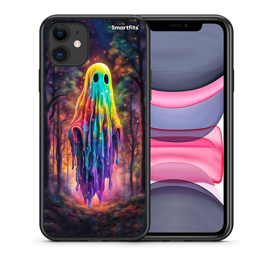 Θήκη iPhone 11 Halloween Ghost από τη Smartfits με σχέδιο στο πίσω μέρος και μαύρο περίβλημα | iPhone 11 Halloween Ghost case with colorful back and black bezels